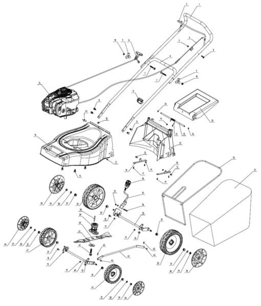 RYNO 41CM PUSH PETROL LAWNMOWER WITH BRIGGS & STRATTON 450E ENGINE - Image 2