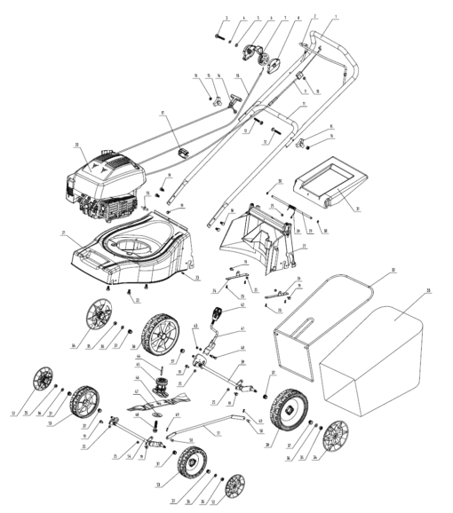 RYNO 41CM PUSH PETROL LAWNMOWER WITH SMV ENGINE - Image 2