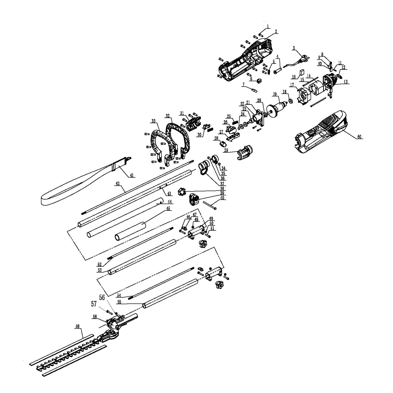 HAWKSMOOR 1010W 45CM POLE HEDGE TRIMMER - Image 2