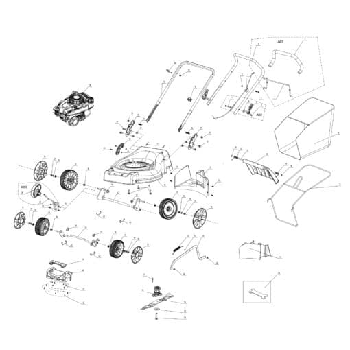 HAWKSMOOR 149CC 46CM HAND PUSH PETROL LAWNMOWER - Image 2